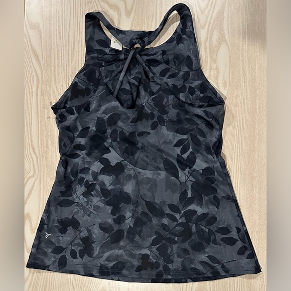 Old Navy Active PowerSoft Shelf-Bra Tank Top tonal leaf Size Medium floral - Picture 2 of 7
